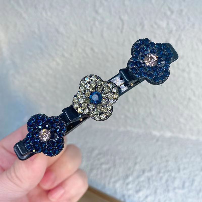 KayHair™ Sparkling Crystal Stone Braided Hair Clips